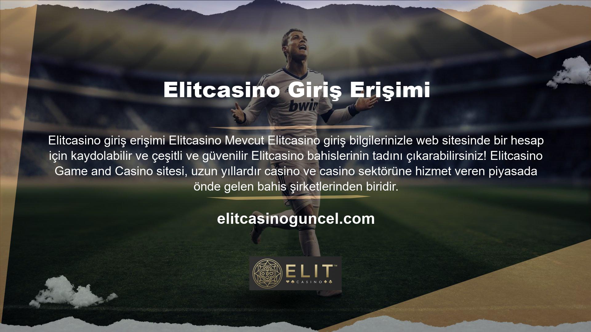 Elitcasino bahis ve casino siteleri spor bahislerinden casino ve poker oyunlarına kadar düzinelerce farklı bahis türü sunmaktadır